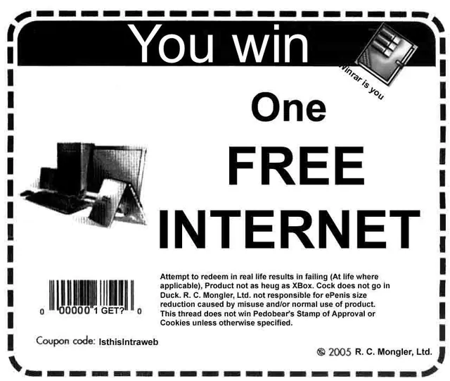 You Win the Internet! meme card