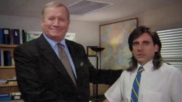 Young Michael Scott Shaking Ed Truck's Hand meme card