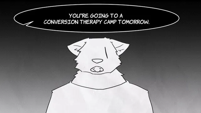You're Going to a Conversion Therapy Camp Tomorrow meme card