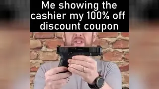 Carte meme 100% Off Discount Coupon, rareté commune