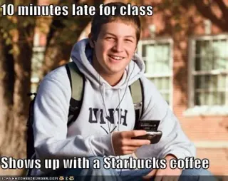Carte meme 15 Minutes Late With Starbucks, rareté rare