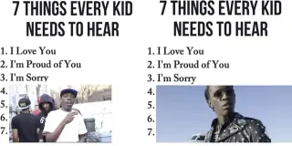 Carte meme 7 Things Every Kid Needs To Hear, rareté commune