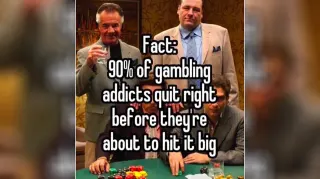 90 Percent of Gambling Addicts Quit Right Before X meme card, common rarity