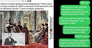 A Samurai Could Have Faxed Abraham Lincoln meme card, common rarity