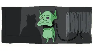 Abuse Goblin meme card, common rarity
