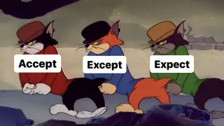 Accept, Except, Expect meme card, common rarity