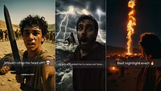 AI Bible Influencer Videos / AI Bible Stories meme card, common rarity
