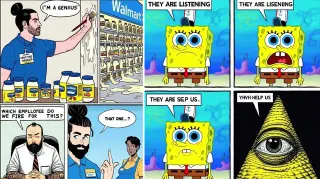 AI Comics meme card, common rarity
