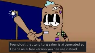 AI Free Tung Tung Tung Sahur Art meme card, common rarity