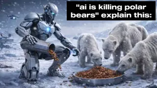 AI Killing Polar Bears meme card, common rarity