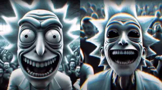 AI Rick Laughing meme card, common rarity