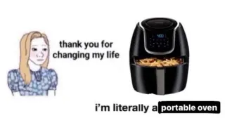 Air Fryer meme card, common rarity