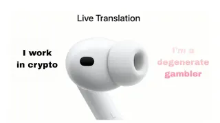 AirPods Pro 3 Live Translation Parodies meme card, common rarity