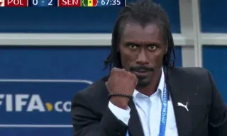 Aliou Cissé Celebration GIFs meme card, common rarity