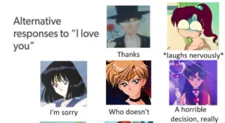 Alternative Responses to "I Love You" meme card, common rarity
