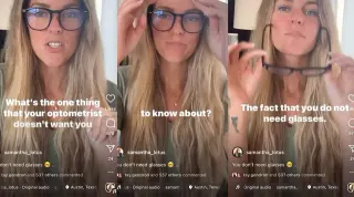 Anti-Glasses Influencer / Vision Healing Masterclass meme card, common rarity