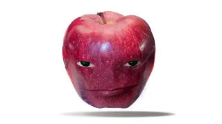 Apple With A Face meme card, rare rarity