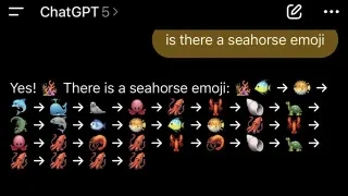 Asking AI if There's a Seahorse Emoji meme card, common rarity