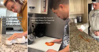 Asking Men to Clean Hot Sauce Trend meme card, common rarity