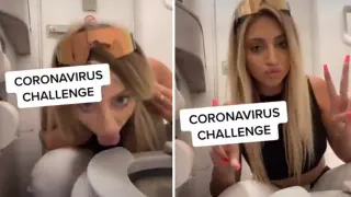 Ava Louise Coronavirus Challenge Toilet Licking Video meme card, common rarity