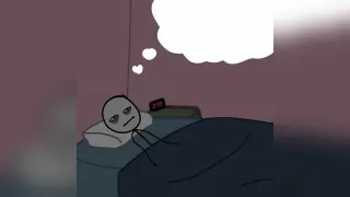 Awake Man Thinking in Bed meme card, common rarity