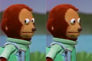 Awkward Look Monkey Puppet meme card, epic rarity