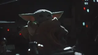 Baby Yoda Turns On the Music meme card, common rarity