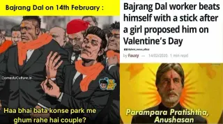 Bajrang Dal On Valentine's Day meme card, common rarity