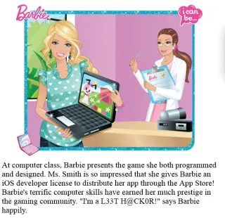 Barbie: I Can Be a Computer Engineer Parodies meme card, rare rarity