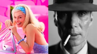 Barbie vs. Oppenheimer meme card, common rarity