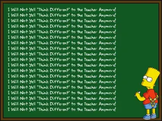Bart Simpson's Chalkboard Parodies meme card, rare rarity