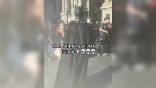 Batman Pulled Up to France meme card, common rarity