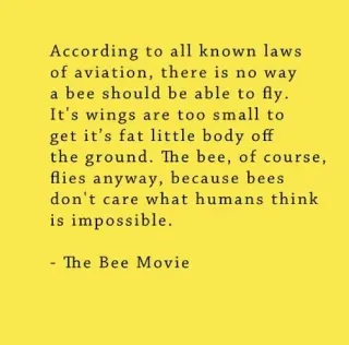 Bee Movie Script / According To All Known Laws Of Aviation meme card, epic rarity