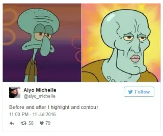Before and After Contour meme card, common rarity