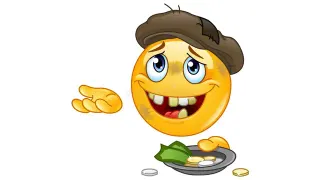 Beggar Emoji / Begging Emoji meme card, common rarity