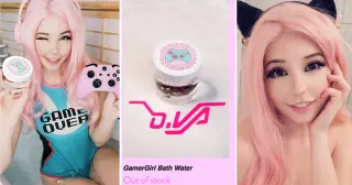 Belle Delphine's GamerGirl Bath Water meme card, rare rarity