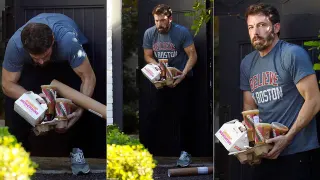 Ben Affleck Juggling Dunkin' Donuts Order meme card, common rarity