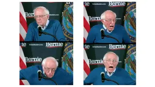 Bernie Sanders Iowa Victory Speech Reactions meme card, common rarity