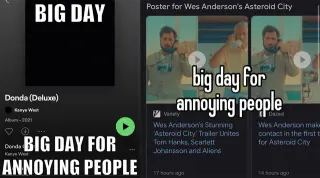 Big Day For Annoying People meme card, common rarity