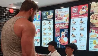 Big Guy Ordering at McDonald's meme card, rare rarity