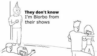 Blorbo From My Shows meme card, rare rarity