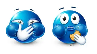 Carte meme Blue Emoji, rareté rare