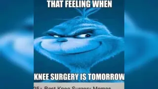 Blue Grinch / That Feeling When Knee Surgery Is Tomorrow meme card, rare rarity