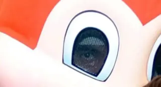 Blursed Jollibee Mascot Suit meme card, common rarity
