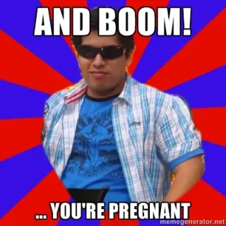 Boom Pregnant! meme card, common rarity