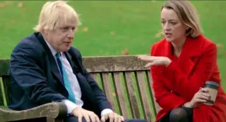 Boris Johnson Sitting On A Bench meme card, common rarity