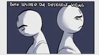 Both Splitted Due Different Views meme card, common rarity