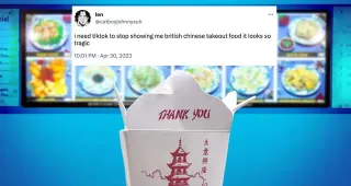 British Chinese Food TikToks meme card, common rarity