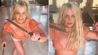 Britney Spears' Knives Dance / Hibachi Britney meme card, common rarity