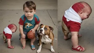 Carte meme Brothers Playing Basketball With Their Dog, rareté commune